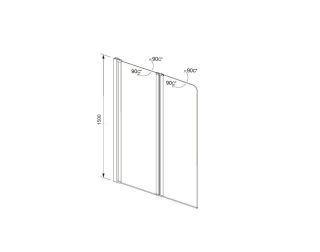 Шторка на ванну Aquatek Дельта AQ DEL SBA 10015GM двухэлементная поворотная 100 см оружейная сталь